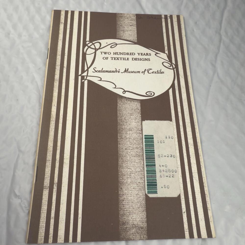 Vntg Two Hundred Years of Textile Designs  Pamphlet Brochure